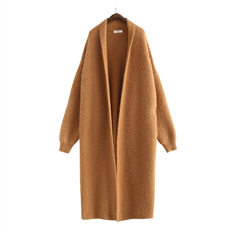 luxury ladies long faux mink fur cardigans new