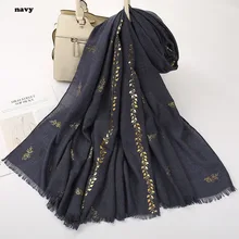 Модный новейший женский лист из золотой фольги узор шарф шали 13 цветов 10 шт./партия