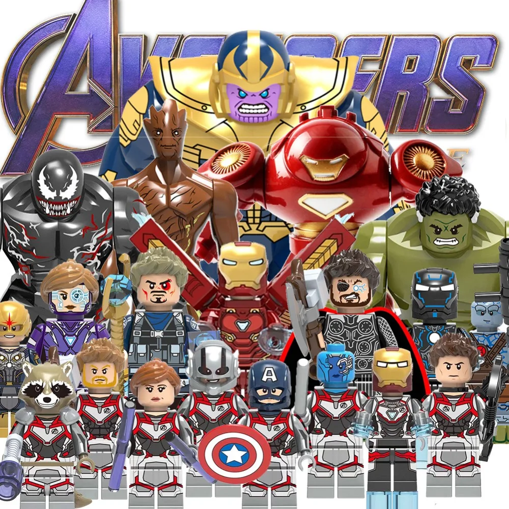 

legoly Avengers 4 Endgames Captain Marvel Building Blocks Figures Thanos Iron Man spiderman bricks Compatible LEGOlyToys kids