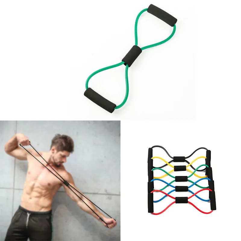 

8 Shaped Resistance Bands Elastic Rubber Loops Latex Pull Fitness Belt Rope Tension Chest Expander Yoga Pilates Sport Fitness