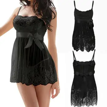 

KANCOOLD Bra & Brief Sets Women Sexy Lingerie Babydoll Bowknot Sleepwear Underwear Lace Dress G-string bra set 2018MA18