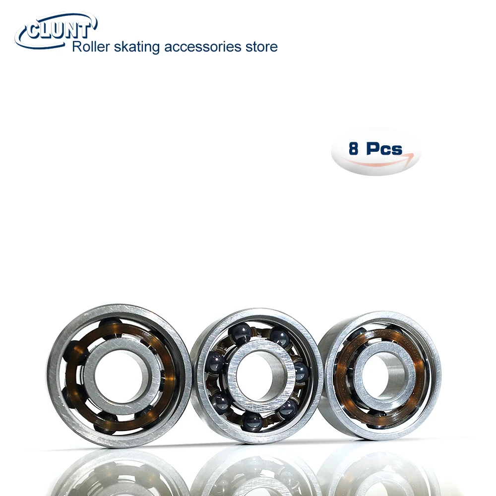 (8pcs/set) 7 Balls Stainless Steel Hybrid Si3N4 Ceramic Bearing 627 Skateboard Bearing