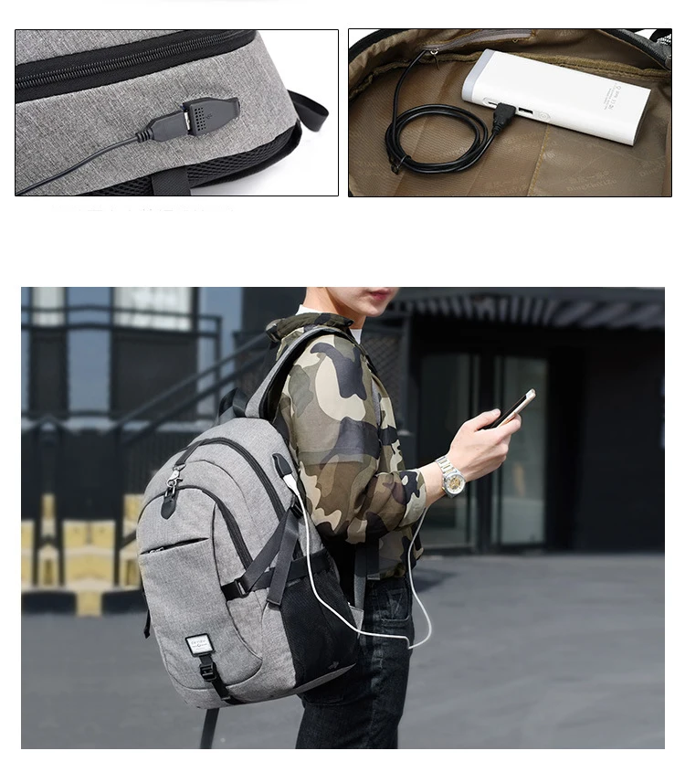 Новинка, Мужской многофункциональный рюкзак Оксфорд с зарядкой через USB, школьный рюкзак для колледжа, студентов, сумки для подростков, рюкзаки для ноутбука