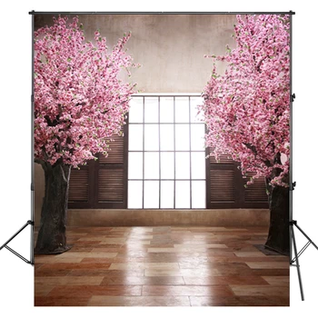 

Background 3X3M Profession Photography Wedding Photo Pink Flowers Decor Bright Door Photo Backdrops