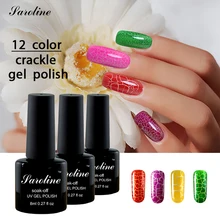 Saroline 8ml Crackle Cracking Shatter UV Nail Gel Polish Crack Nail Lacquer 1lukcy 2 Colorful Crack UV Nail Varnish cheap gel
