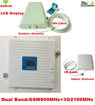 

Newest W-CDMA 2100MHz 3G 2G GSM 900Mhz Dual Band Mobile Phone Signal Booster Repeater GSM 3G Cellular Signal Repeater Amplifier