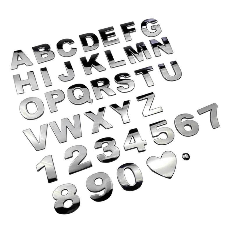 

1PCS Car Styling Metal Digital Letter Sticker DIY Combination for Audi Bmw Volkswagen Toyota BMW Volvo Chevrolet Auto Accessory