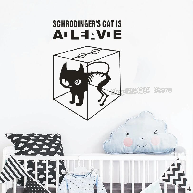 

Schrodinger's Cat The Big Bang Theory Wall Stickers Home Decoration For Baby Nurery Kids Room Removable Art Murals JW242
