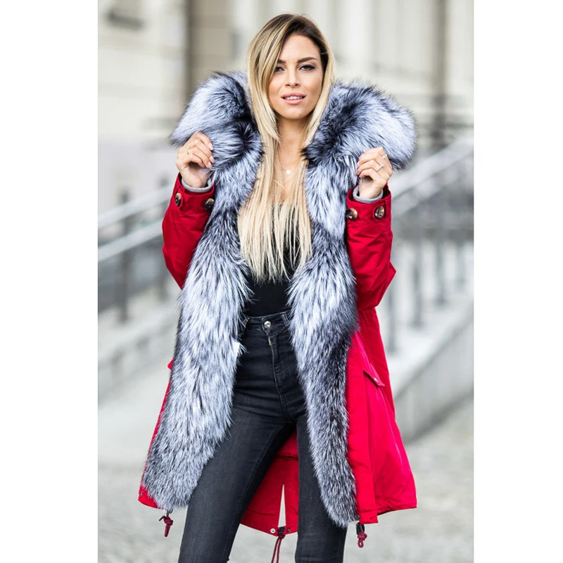 De Veste Épais Naturel Renard Parka Chaud Réel Femmes Manteau Rouge Pour Col Tatyana Luxe Furclub Avec D'hiver Fourrure Mode Parkas VLzqMSUpG