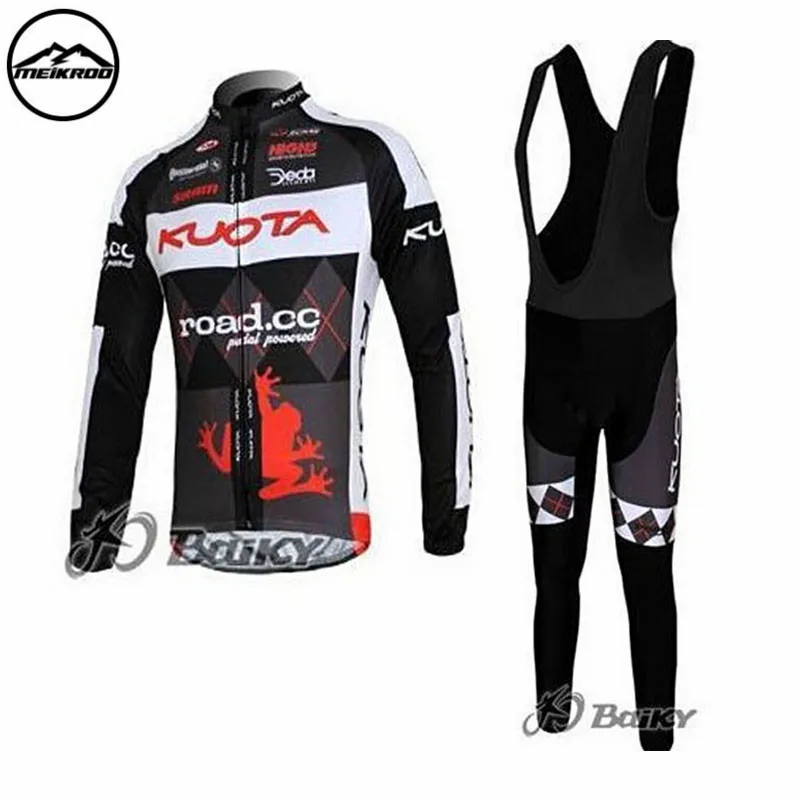 

2018 KUOTA team new Winter Thermal Fleece men cycling jersey set MTB bicycle long sleeve cycling clothing maillot ropa ciclismo