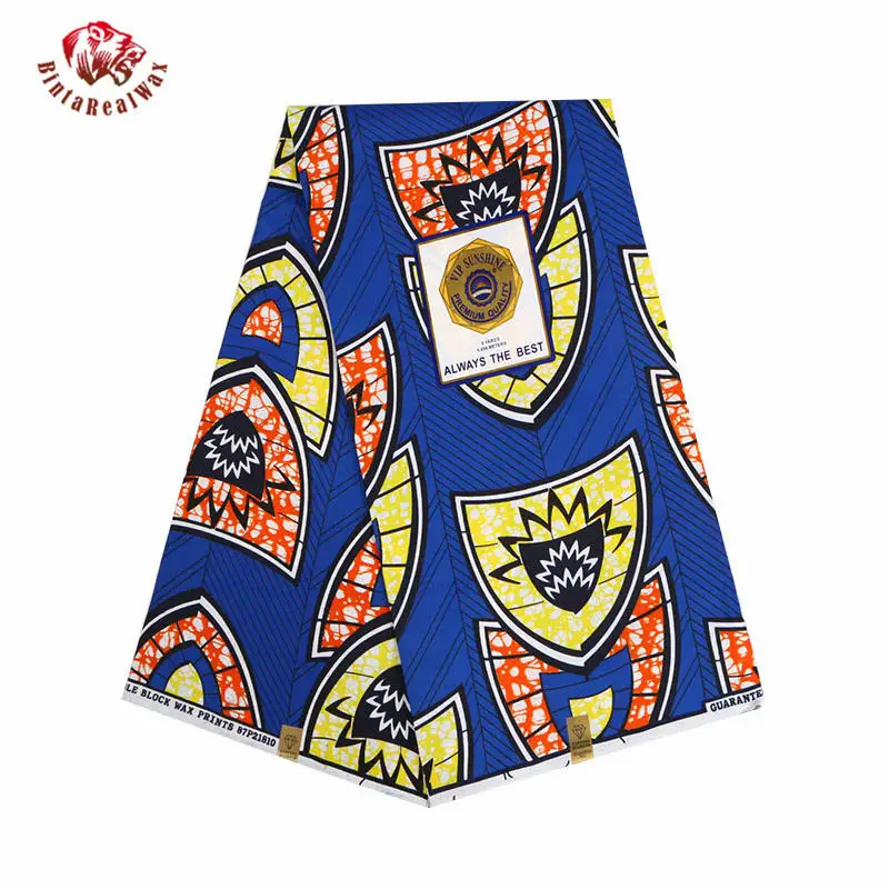 

Ankara African Polyester Wax Prints Fabric 2019 Binta Real Wax High Quality 6 yards African Fabric for Party Dress PL697