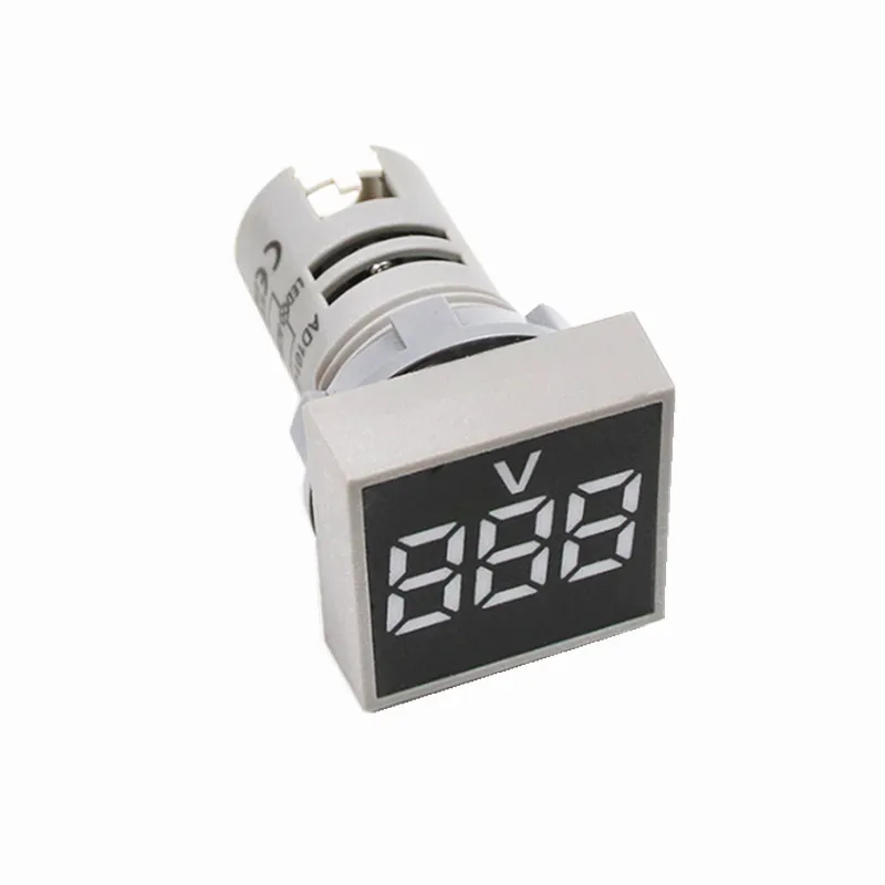 22 мм AC 12-500 в вольтметр квадратная панель светодиодный цифровой измеритель напряжения индикатор светильник A23 дропшиппинг - Цвет: White