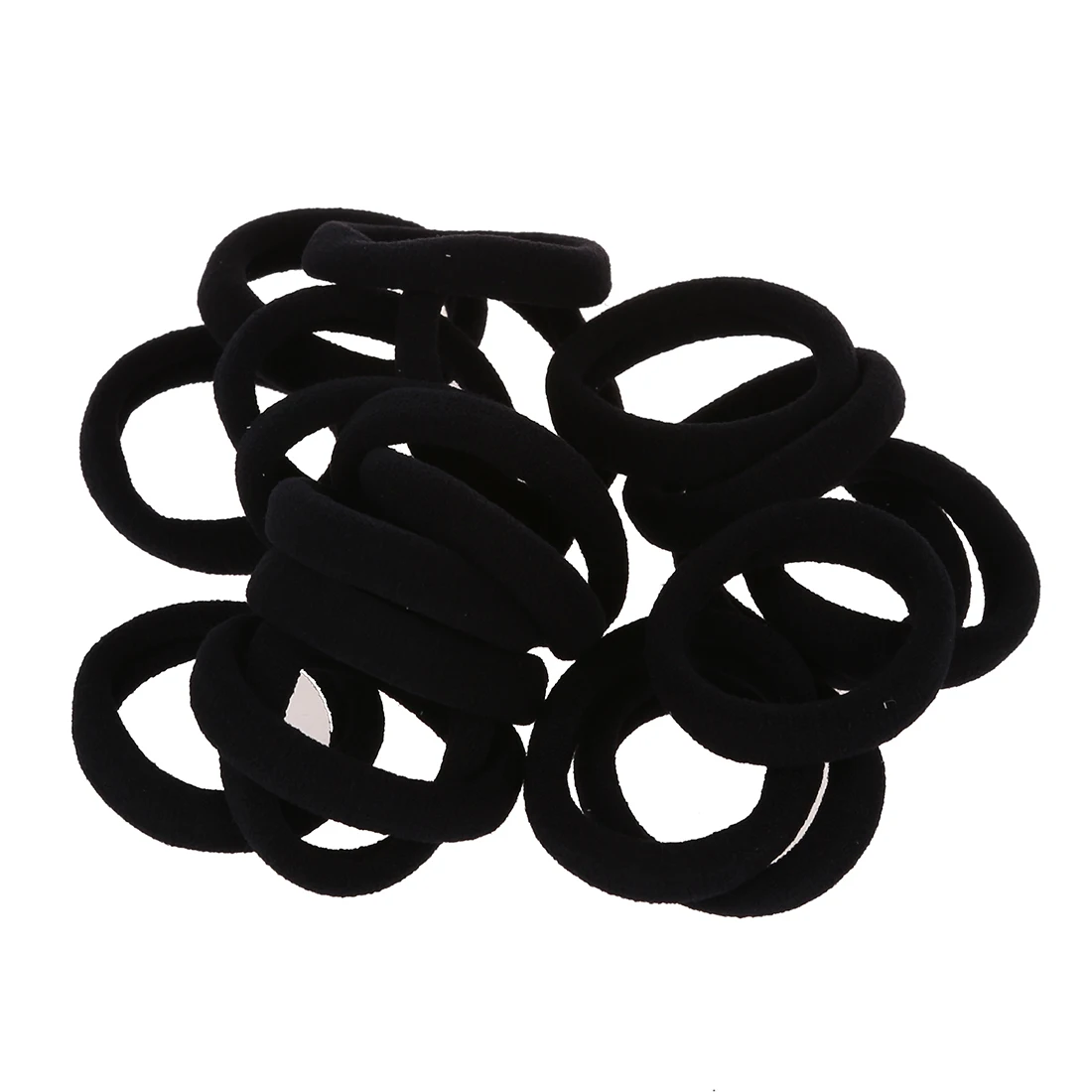 20 Pcs Practical Black Elastic Hair Bands Ponytail Holders for Ladies