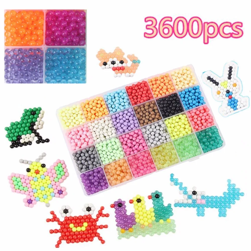 

NEW 24 Colors Crystal DIY Aqua Water Spray Magic Hand Making 3D Puzzle Beads Educational Toys for Children Kit Ball Game