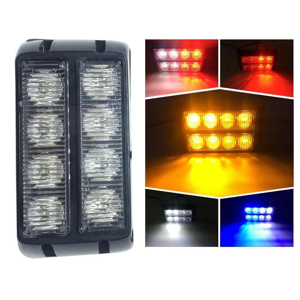 

8 LED Strobe Warning Light Day Lights Car Truck Emergency Side Flash Lamp 12V 24V Car styling