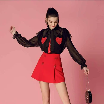 

Women's outfits Fashion Suits with Butterfly-knot Shirt and Pleated Half-length Skirt Suit New Spring Style 2019 elegant office