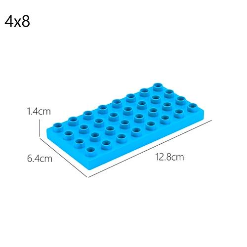 Двухсторонние опорные пластины для больших кирпичей, большой строительный блок из частиц, двухсторонняя материнская плата, совместимая с блоком Duplos для детей - Цвет: 4x8 light blue
