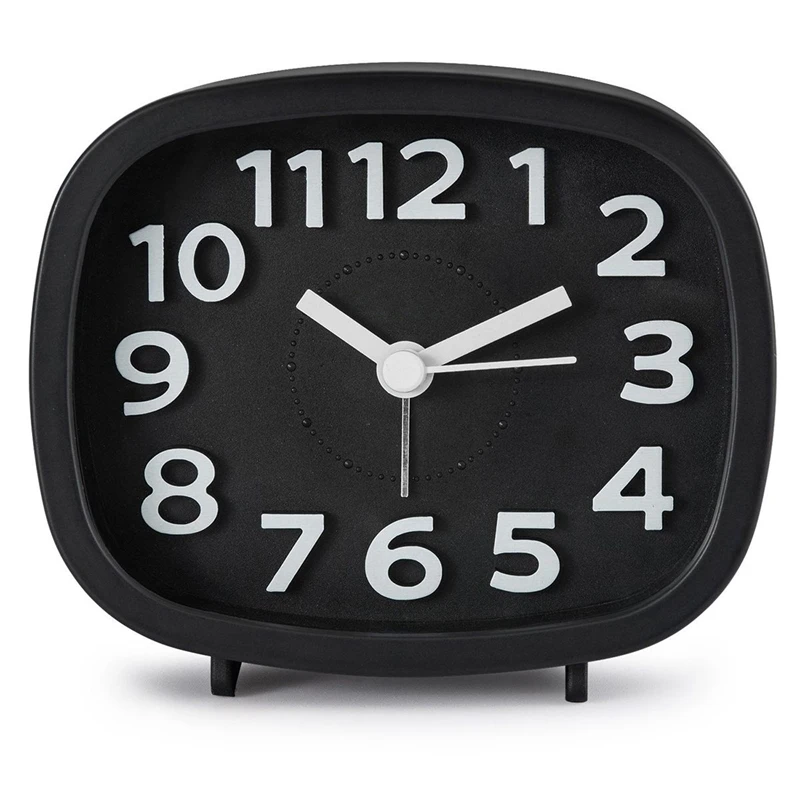 

Best Non Ticking Alarm Clock, Battery Powered Bedside Clock Silent Simple to Set Travel Clocks