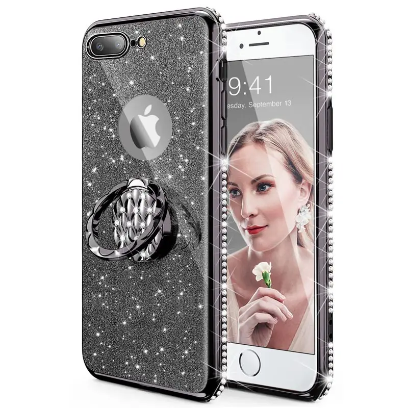 Роскошный чехол для IPhone 7 Plus с металлическим кольцом поворотом на 360 градусов