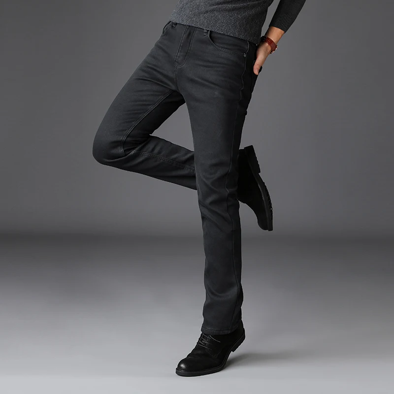 Мужские облегающие модные джинсы высокого качества, мужские эластичные серые обтягивающие джинсы для отдыха, брендовая одежда
