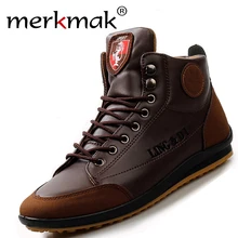 New 2016 men leather Boots Fashion autumn winter Warm Cotton Brand ankle boots lace up men Shoes footwear free shipping LS003
