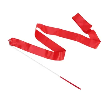 

Dance Ribbon Rhythmic Gymnastics Streamer Rod Baton Twirling Party Chinese New Year - Red.