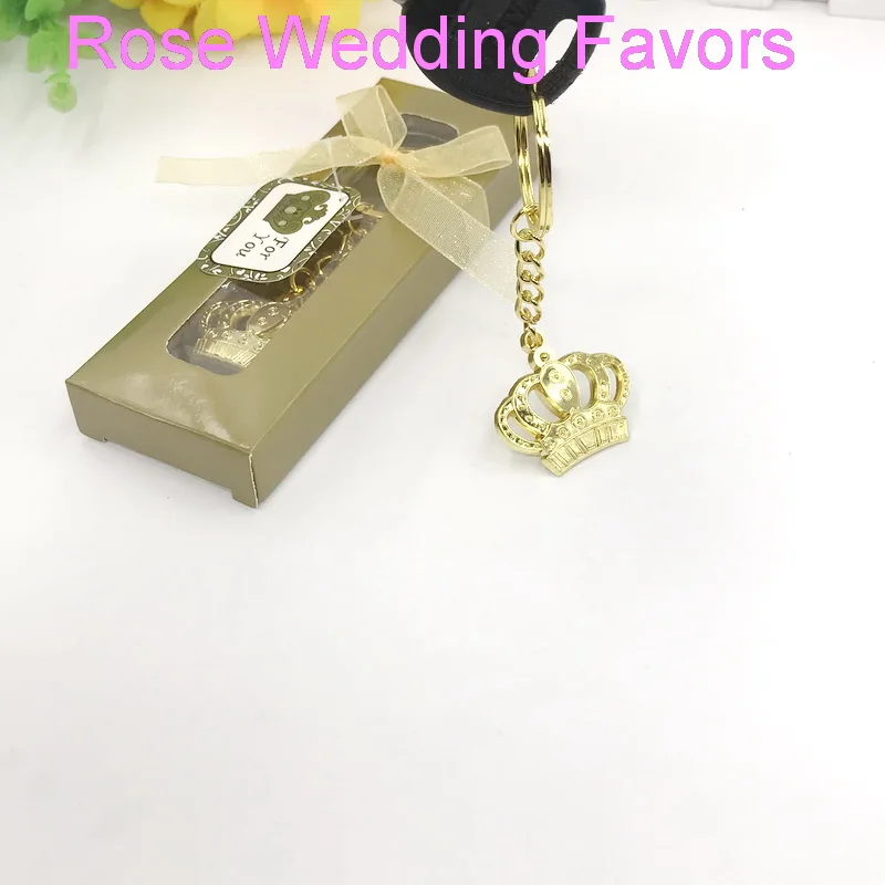50 шт./партия)+ детский крестины giveway серебро/золото брелок в форме короны в подарочной коробке Императорский брелок в виде короны сувениры