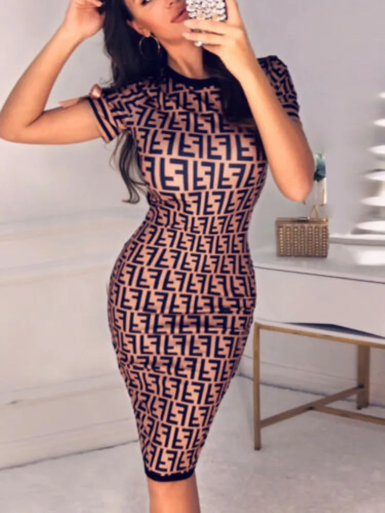 

Hirigin 2019 Newest Summer Dress UK Womens Short Sleeve Bodycon Midi Dress Ladies Summer Club Dress Size 6-16