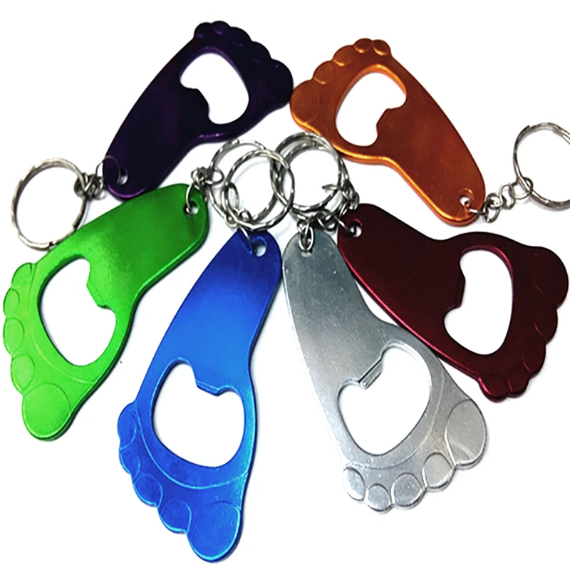 

1Pcs Cute Footprint Shape Bottle Opener Aluminum Alloy Beer Bottle Opener Keychain Bottle Open Tool Color Randomly