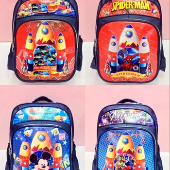 

16"Superman Batman Spiderman Micky Boy Girl Children Primary School bag Teenager Schoolbags Kids Student Backpacks