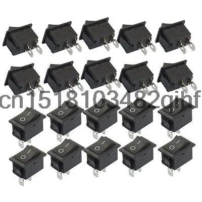 

20 Pcs ON-OFF SPST 2 Pins AC 250V/6A AC 125V/10A Boat Rocker Switch