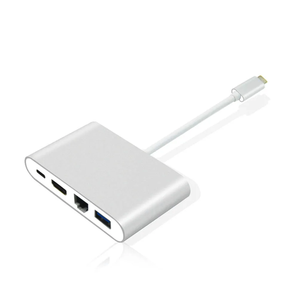 KuWFi гигабитный адаптер Ethernet многопортовый адаптер USB 3,1 тип-c к HDMI+ USB3.0+ RJ45+ USB C адаптер USB3.1 PD порт 4K type C