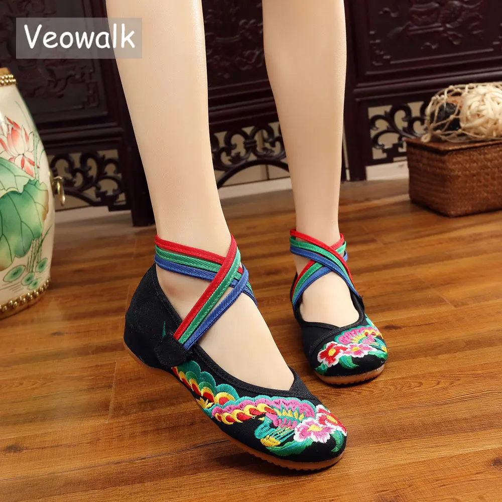 Buy Veowalk Handmade Women's Flat Shoes Old Peking