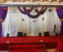 3M*6M purple Swags Hot Sale lilac Wedding Backdrop Stage Curtains wedding decoration
