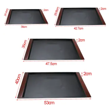 

Plastic Fast Food Tray Restaurant Serving Trays For Tea Cake Kitchen Bar Dinnerware European Hotel Long Plate Black