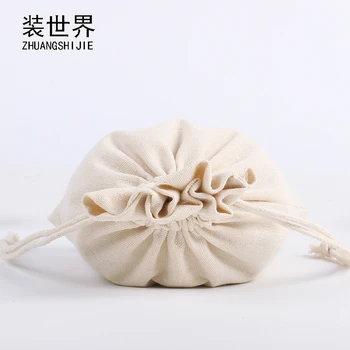 

3pcs 20*30cm Wholesale Natural Cotton Eco Jute Linen Drawstring Pouch Packaging Gift Bag Logo Printed Jewelry Tea Party Bag