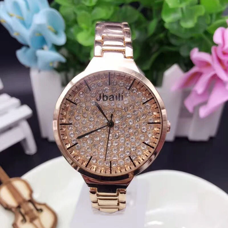 JBAILI Новый Для женщин горный хрусталь часы Женская обувь Diamond Элитный бренд
