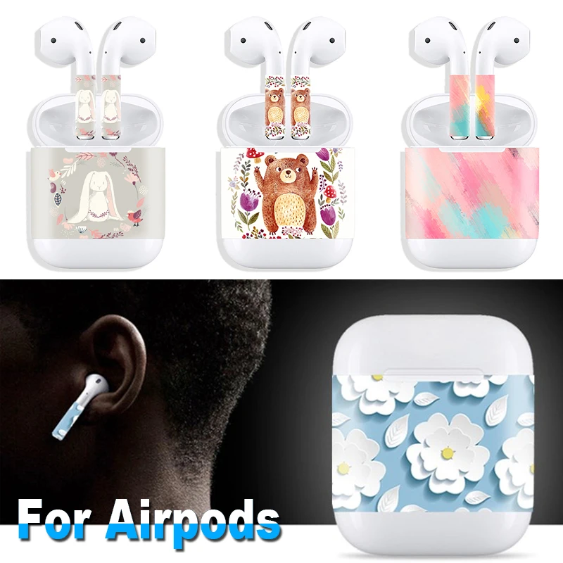 

Cartoon Stylish Sticker for Apple Airpods Charging Box 1 2 Case Skins Accessories Body Protective Stickers Waterproof Anti-dust