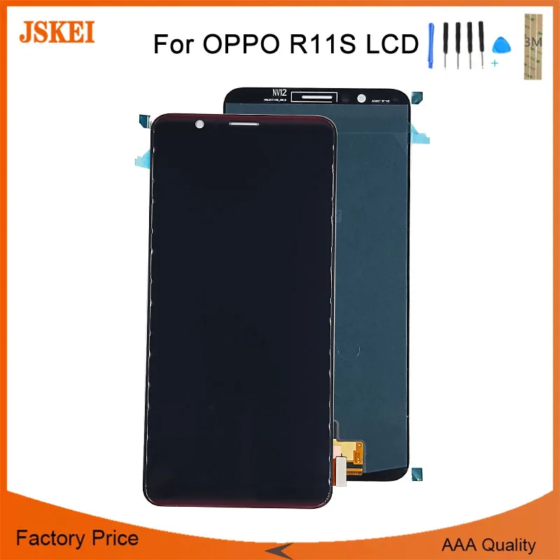 

For OPPO R11S LCD Display with Touch Screen Digitizer Assembly Replacement Display with 3M Adhesive 6.01" No Dead Pixel