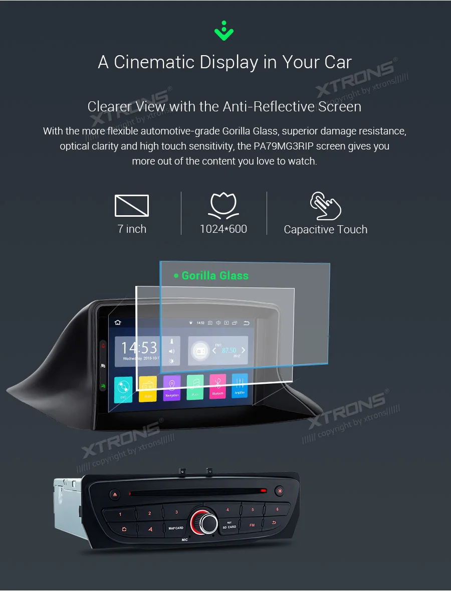 Top 7" Android 9.0 Pie OS Car DVD Multimedia Navigation GPS Radio for Renault Megane III 2008-2015 & Renault Fluence 2008-2015 5