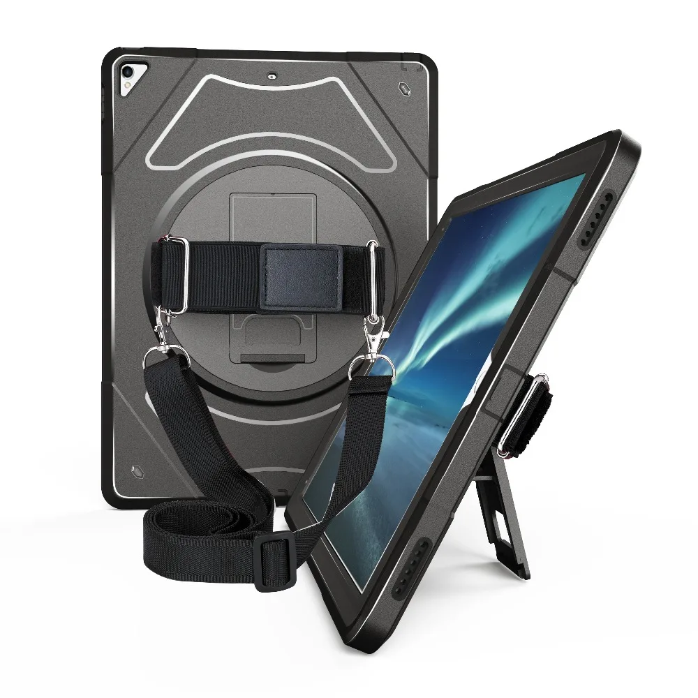 

Case for iPad Pro 12.9 inch 2017 2015 with 360 Degree Rotating Kickstand & Shoulder Strap Shockproof Drop Protection Cover MTL03
