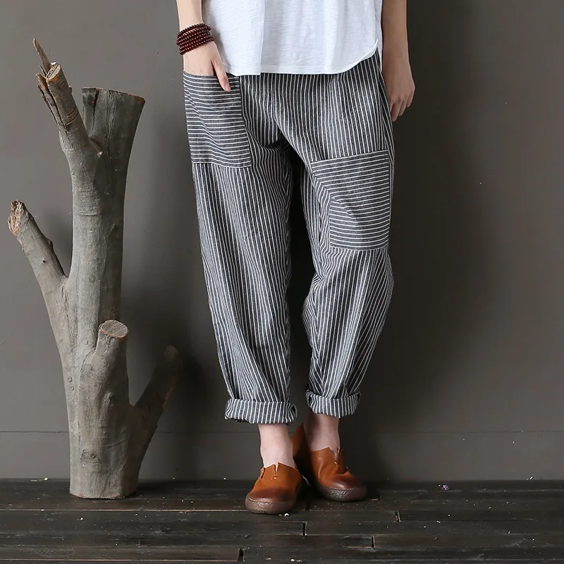 striped harem pants