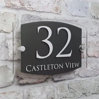 

Custom Acrylic House number Home Apartment number Door Number House Sign Apartment Street Address Effect Glass door name