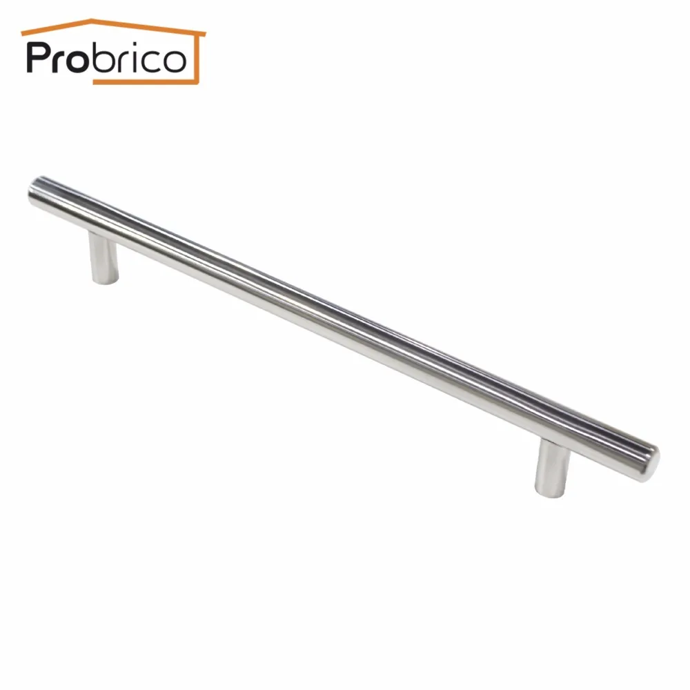 

Probrico 10 PCS Polished Chrome Stainless Steel Kitchen Cabinet Handle 12mm Hole to Hole 192mm Furniture Drawer Knob PD201HPC192