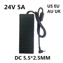 AC 100-240V to DC 24V 5A Power Supply Adapter Converter Charger Lighting transformer 24 V Volt for 5050 3528 LED Strips light