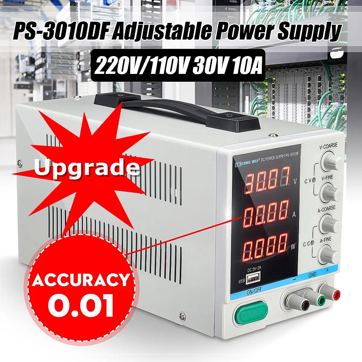 

High Precision High Power Adjustable LED Display Switching DC Power Supply 10V/220V0~30V 0~10A For Laboratory and Teaching