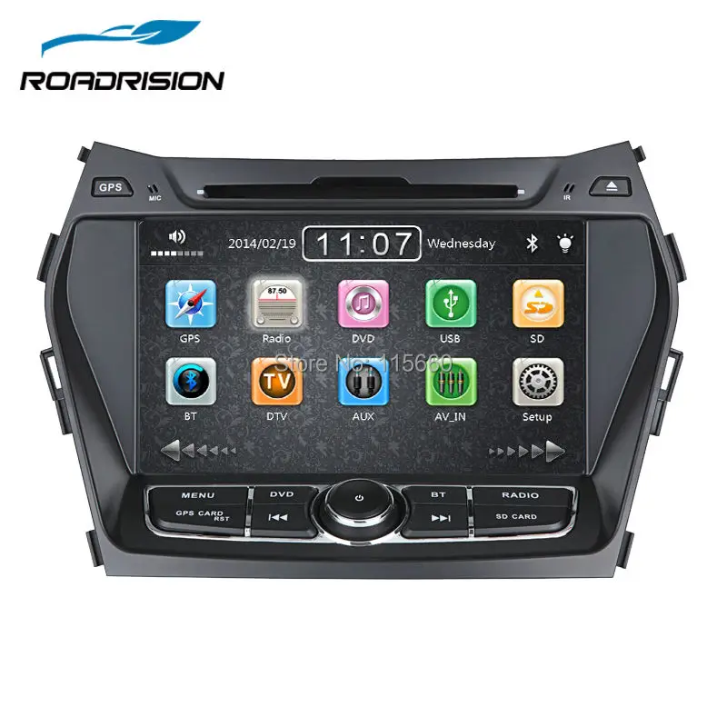 

RoadRision Car DVD Stereo indash Headunit GPS Navigation for Hyundai Santa FE/IX45 with GPS Bluetooth RDS IPOD SWC Free Map Card