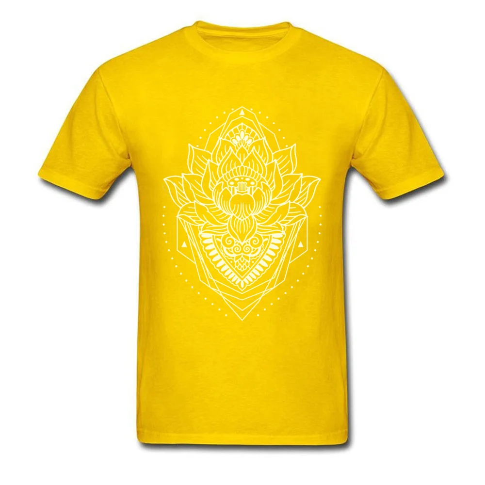 Printed holly mandala light Men T Shirts Dominant Summer Short Sleeve Crew Neck Cotton T Shirt Europe Tops & Tees holly mandala light yellow
