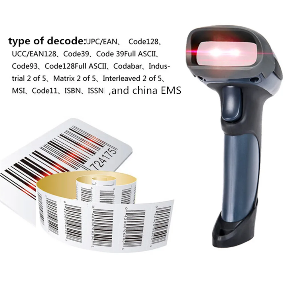 Portátil de Código de Barras sem Fio Leitor de Código de Pagamento Móvel sem Fio Scanner Laser Alta Velocidade Scaned Conmputers Pos Usb m2 32bit 5 wireless barcode