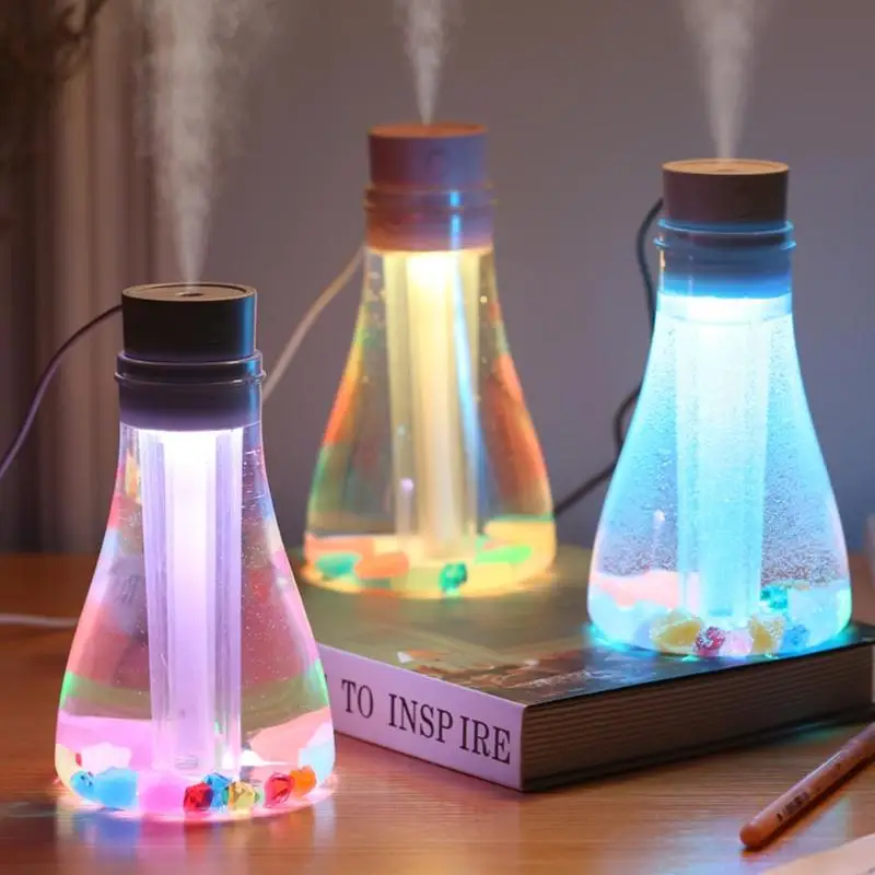 

USB Ultrasonic Air Humidifier Oil Diffuser Cool Mist Maker 3 Color LED Night Light Household Air Purifier for Home Office Car